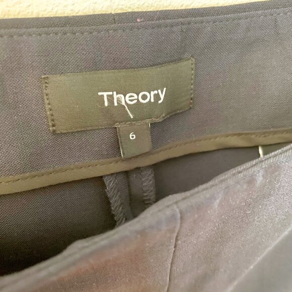 Theory Women's Straight Leg Cropped Ponte Pants in Navy Blue, Size 6 - Picture 4 of 5